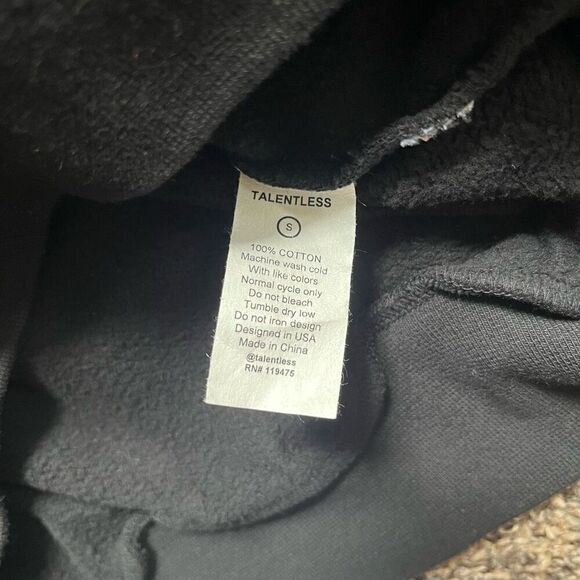 Talentless Activewear Hoodie Women's Unisex Small Black Lightweight Cotton Long - Picture 5 of 6